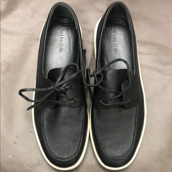 Vince “Todd” Black Leather Deck Shoes - Picture 5 of 6